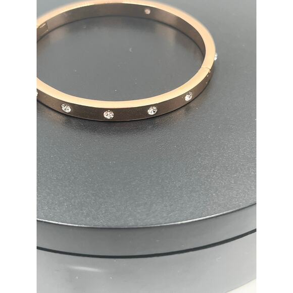 Kate Spade NY Set in Stone Metal  Crystal Hinged Bangle Bracelet - Picture 8 of 14